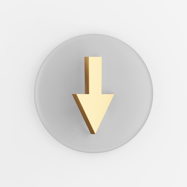 Down Arrow Gold Icon
